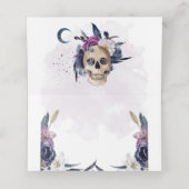 バイオレットウォーター色ハローウィンパーティゴシックスカル プレイスカード (内部開封)