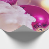 バイオレットエレガントクリスマスボールホリデー ラッピングペーパー (角)