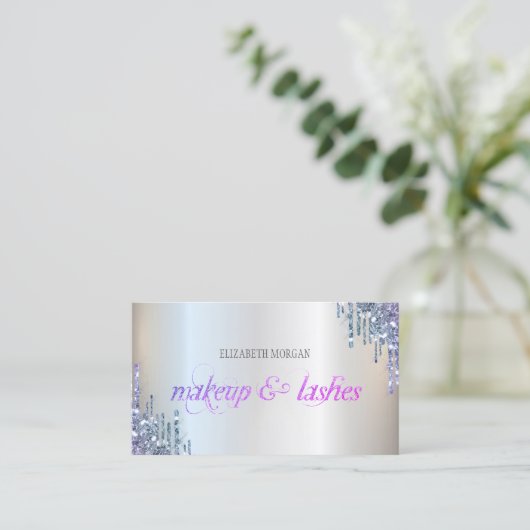 バイオレットエレガントグリッタードリッププロフェッショナル 名刺 (スタンド正面)