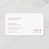 バイオレットエレガントグリッター&ピンク美しいメイクアップ 名刺 (正面)