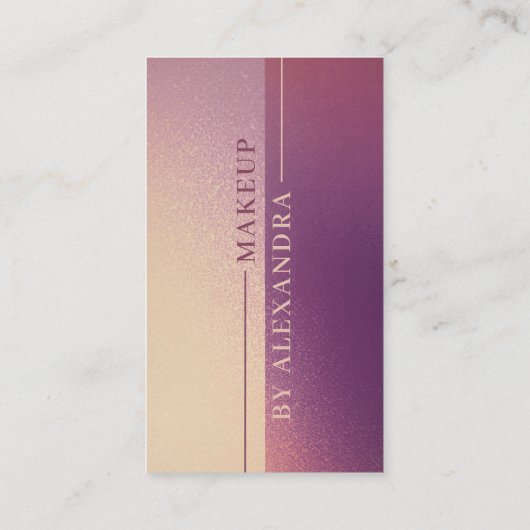 バイオレットエレガントグリッター&ピンク美しいメイクアップ 名刺 (裏面)