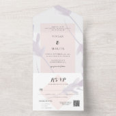 バイオレットエレガントラベンダー&ピーチカラー結婚ズ オールインワン招待状 (内側)