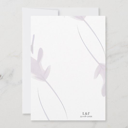 バイオレットエレガントラベンダー&ピーチカラー結婚ズ 招待状 (裏面)