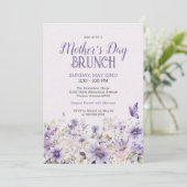 バイオレットエレガントワイルドフラワーマザーズデイブランチ 招待状 (スタンド正面)