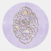 バイオレットエレガントヴィンテージウェディング封筒用シール ラウンドシール (正面)