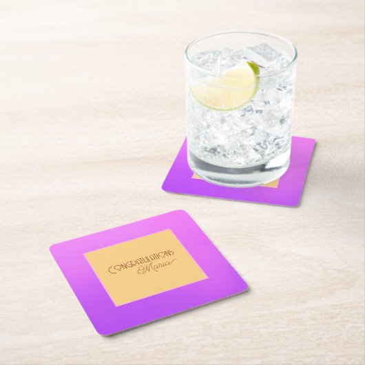 バイオレットエレガント紙コースター スクエアペーパーコースター (インサイチュ)