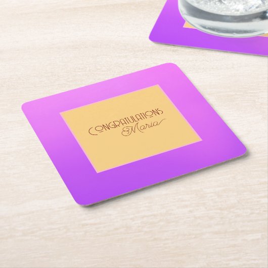 バイオレットエレガント紙コースター スクエアペーパーコースター (アングル)