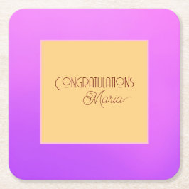バイオレットエレガント紙コースター スクエアペーパーコースター