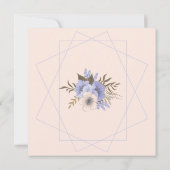 バイオレットエレガント5花びらバラブライダルシャワー 招待状 (裏面)