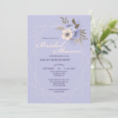 バイオレットエレガント5花びらバラブライダルシャワー 招待状 (スタンド正面)