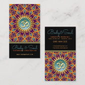 バイオレットオレンジティール(緑がかった色)マンダラエナジーヨガオムニューエイジ 名刺 (正面/裏面)