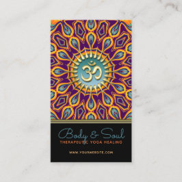 バイオレットオレンジティール（緑がかった色）マンダラエナジーヨガオムニューエイジ 名刺