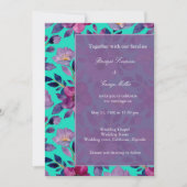 バイオレットカラフルの野結婚花緑 招待状 (正面)