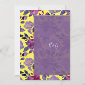 バイオレットカラフルの野結婚花緑 招待状 (裏面)