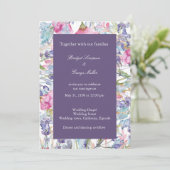 バイオレットカラフルの野結婚花緑 招待状 (スタンド正面)