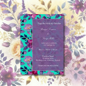 バイオレットカラフルの野結婚花緑 招待状