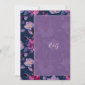 バイオレットカラフルの野結婚花緑 招待状 (裏面)