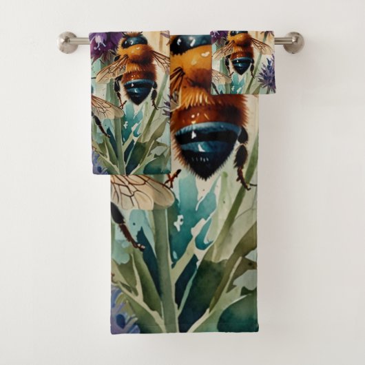 バイオレットガーデンバズ | 水の色絵を描の バスタオルセット (インサイチュ)