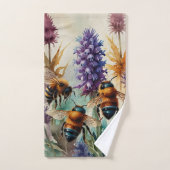 バイオレットガーデンバズ | 水の色絵を描の バスタオルセット (ハンドタオル)