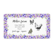 バイオレットガーデンフローララスティックスクリプト卵箱ラベル ラベル (正面)