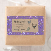 バイオレットガーデンフローラ素朴な台本の卵のカートンのラベル ラベル (インサイチュ)