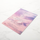 バイオレットクラウドお祝いオブライフメモリアルシルバー 箔招待状 (回転した状態)