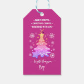 バイオレットクリスマスクッキースノーフレークプロモーションQRコード ギフトタグ (正面)