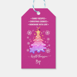 バイオレットクリスマスコッキースノーフレークプロモーションQRコード ギフトタグ