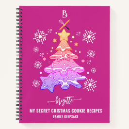 バイオレットクリスマスツリークッキーベーキングクルー雪片 ノートブック