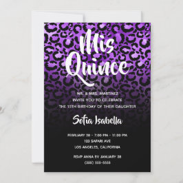 バイオレットグラムヒョウの斑点ブラックミグラデーションクリン 招待状