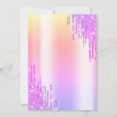 バイオレットグリッターグラデーションドリップ18誕生日 招待状 (裏面)