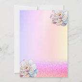 バイオレットグリッター《写真》ぼけ味、スワンフラワーベビーシャワー 招待状 (裏面)
