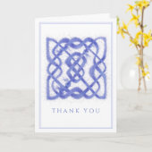 バイオレットケルト結び目模様サンキューカード カード (黄色い花)