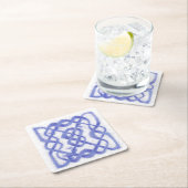 バイオレットケルト結び目模様スクエア紙コースター スクエアペーパーコースター (インサイチュ)