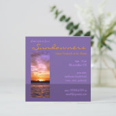 バイオレットサンセットビーチパーティの招待状 招待状 (スタンド正面)
