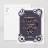 バイオレットサークルベビーシャワー招待状 インビテーションポストカード (正面/裏面)