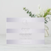 バイオレットシルバー  シャイマー ストライプス モノグラム セーブザデート (スタンド正面)