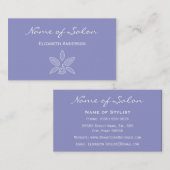 バイオレットシンプルラベンダーフローラのサロンとシック 名刺 (正面/裏面)