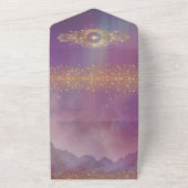 バイオレットスカイ金ゴールドムーンオールインワンハンドスティング招待状 オールインワン招待状 (外側)