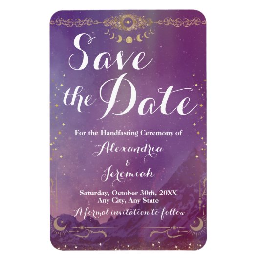 バイオレットスカイ金ゴールドムーンフレキシブルフォトマグネット マグネット (縦)