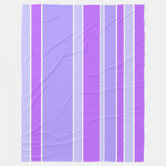 バイオレットストライプ フリースブランケット (正面)