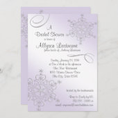 バイオレットスノーフレークブライダルシャワー 招待状 (正面/裏面)