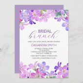 バイオレットゼラニウムブライダルブランチシャワー 招待状 (正面/裏面)