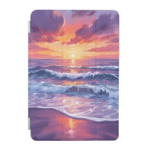 バイオレットタイド｜紫色の夕日の海の波