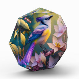 バイオレットタフテッドイエローブレストファンタジーバード フォトブロック