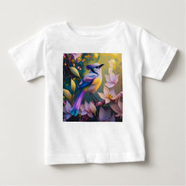 バイオレットタフテッドイエローブレストファンタジーバード ベビーTシャツ