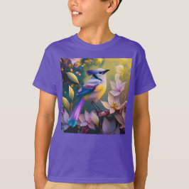 バイオレットタフテッドイエローブレストファンタジーバード Tシャツ