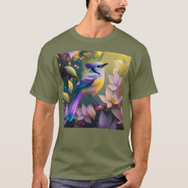 バイオレットタフテッドイエローブレストファンタジーバード Tシャツ