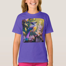 バイオレットタフテッドイエローブレストファンタジーバード Tシャツ