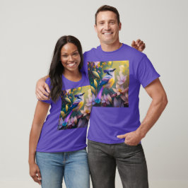 バイオレットタフテッドイエローブレストファンタジーバード Tシャツ